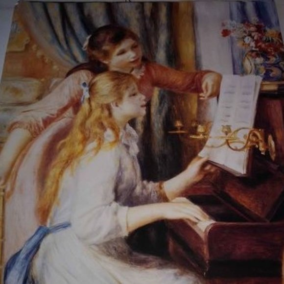 Poster - 2 Girls With Piano - Unframed - Picture 1 of 1
